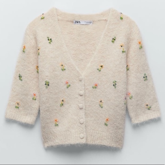ZARA BEADED EMBROIDERED CARDIGAN - Picture 4 of 4
